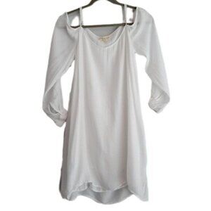 CLOTH & STONE Flowy & Light Cold Shoulder Dress White Sz XS